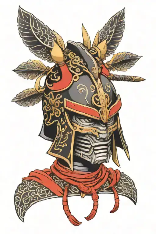 Irezumi Style Arm Sleeve Kabuto Helmet