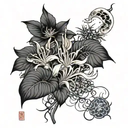 Spider Lilly And Moon Rising