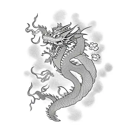 Dragon With Flowers