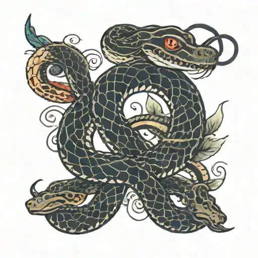 Snake Tattoo With Onre