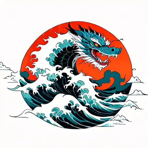 Dragon Cross Wave Crashing