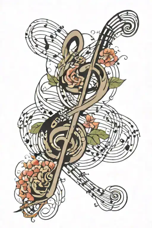 Music Notes Intertwined