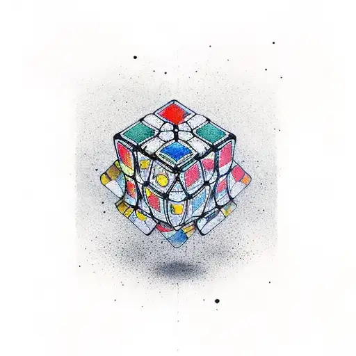 Rubik Cube Space Planets Fragmentation