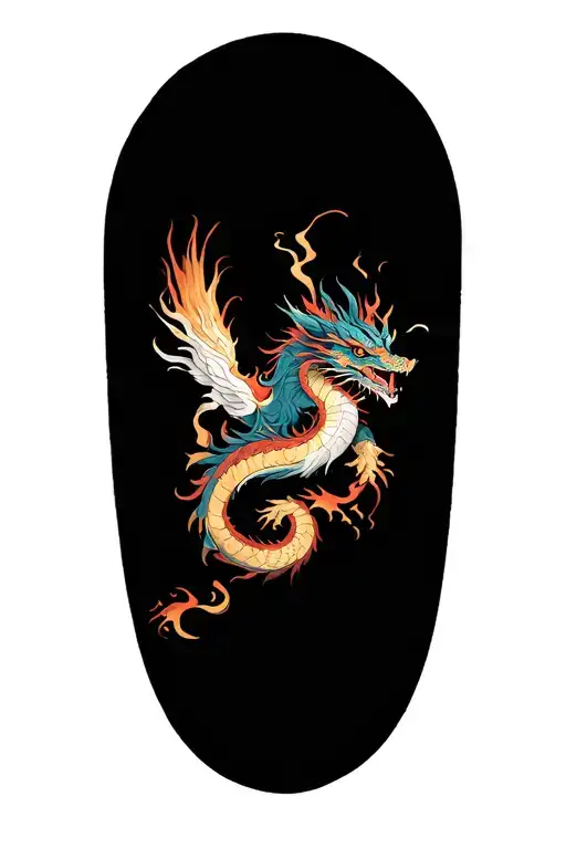 Dragon And Phoenix Rising From The Ashes