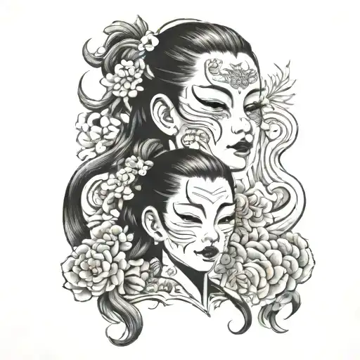 Girl And Hanyou Mask