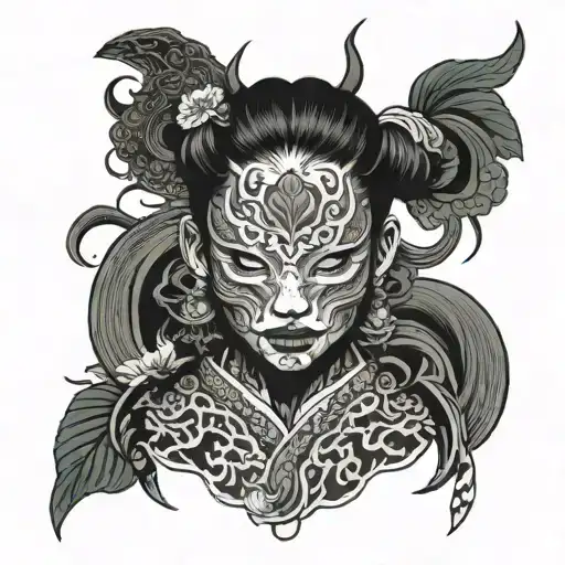Girl With Hanyou Mask