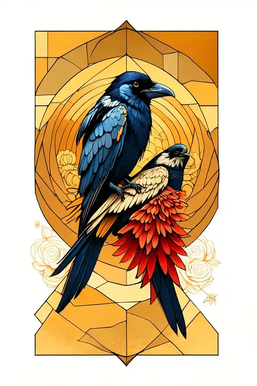 Geometric Raven Wing