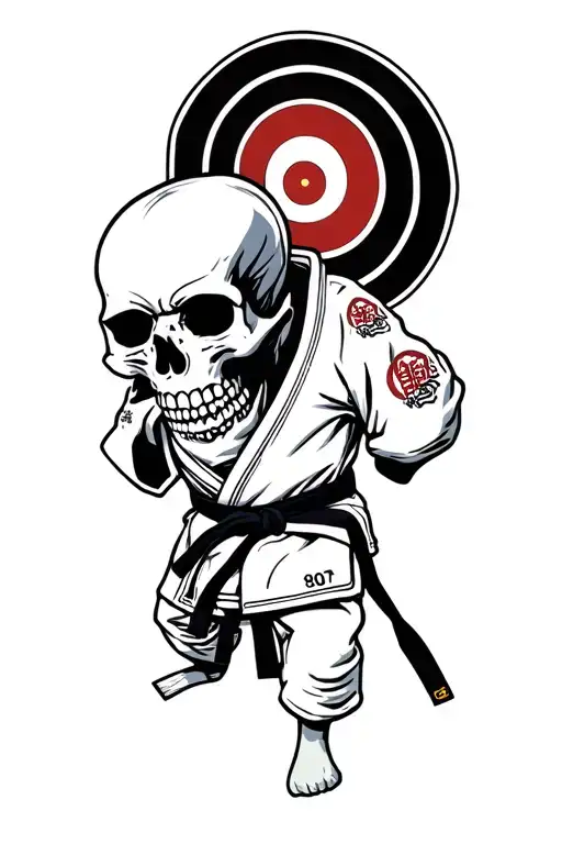 Jiu Jitsu Gi With Ipsc Target And Skull Head