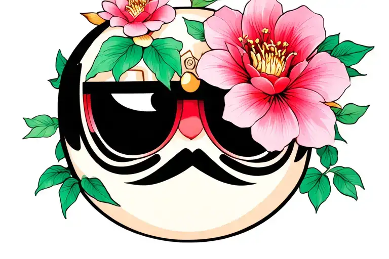 Daruma Doll In Flower Blooming