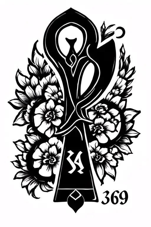 Ankh Symbol With The Numbers 369