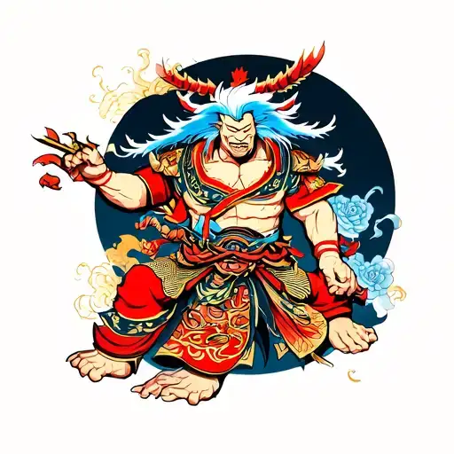 Japanese Raijin God Of Thunder