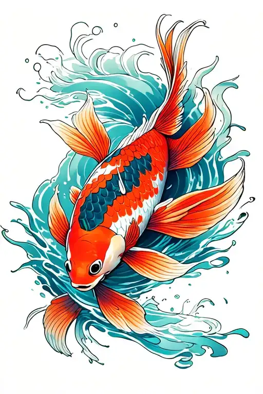 Koi Fish Swimming