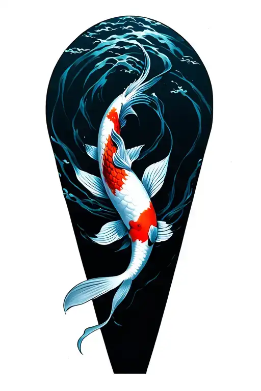 Koi Fish Swimming Upstream Symbolizing Perseverance