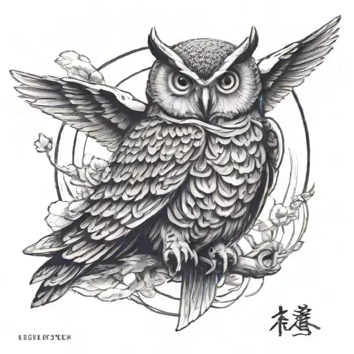 Owl And Parglider Pilot