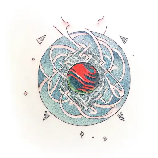 Simple Open Book With Levitating Atom Above It