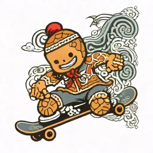 Ginger Bread Man Skateboarding