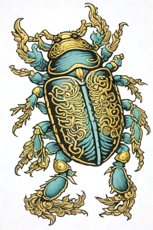 Colored Scarab Beetle