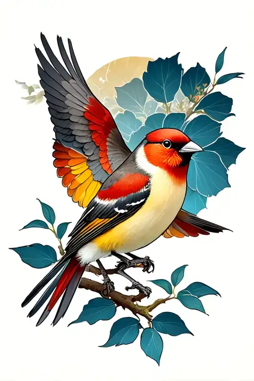 Carduelis In Flight