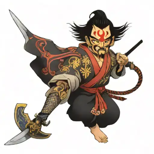 Kistune Mask Swordsman