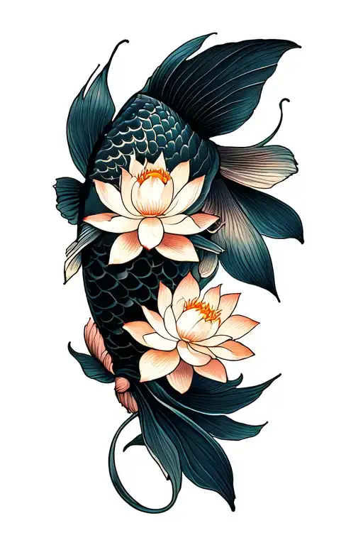 Koy Fish And Lotus