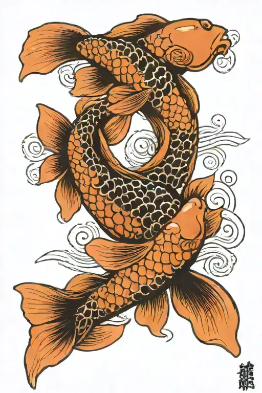 Koi Fish Swimming Upstream Symbolizing Perseverance