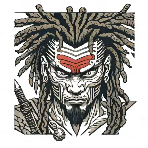 Afro Dreadlocked Samurai Warrior