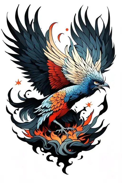 Phoenix Rising From Ashes Symbolizing Overcoming