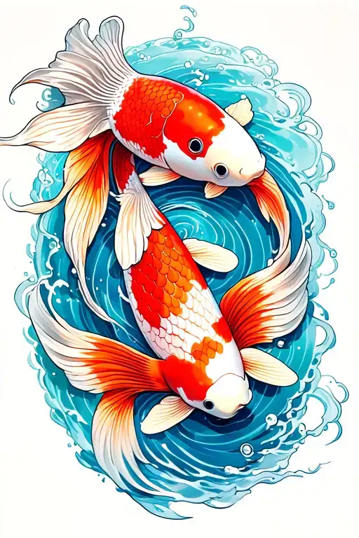 Koi Fish Swimming