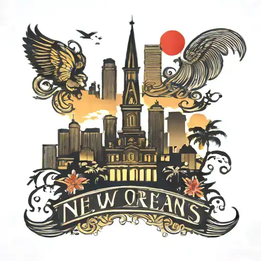 New Orleans Skyline Silhouette