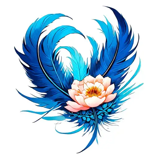 Blue Full Sleeve Feathers