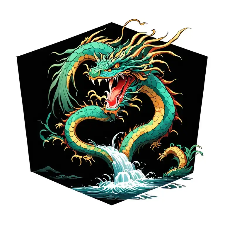 Waterfall Turning Into A Dragon