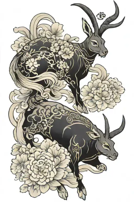 Japanese Style Ox And Rabbit Full Sleeve
