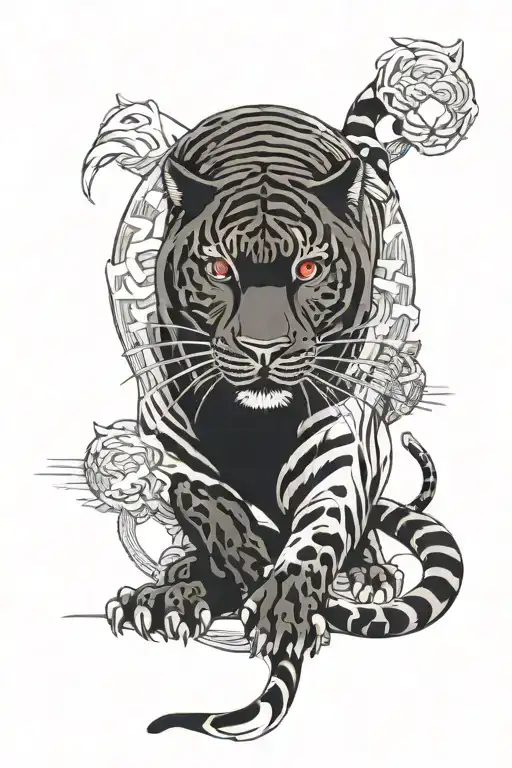 Black Panther White Tiger Yin Yang