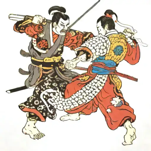 Samurai Warrior Battling