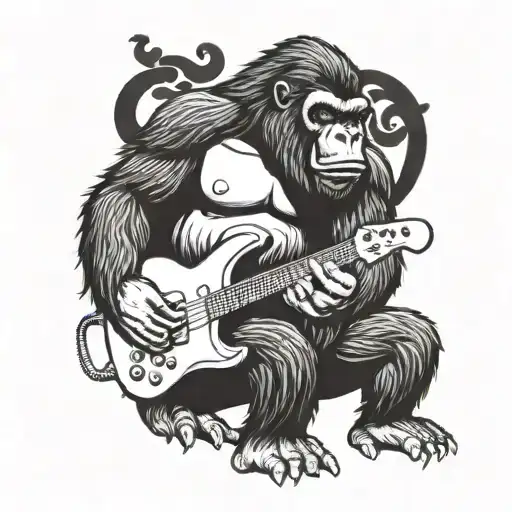 King Kong Playing Bass Guitar