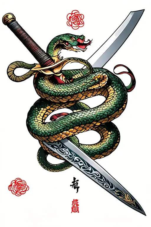 Sword With Snake Wrapped