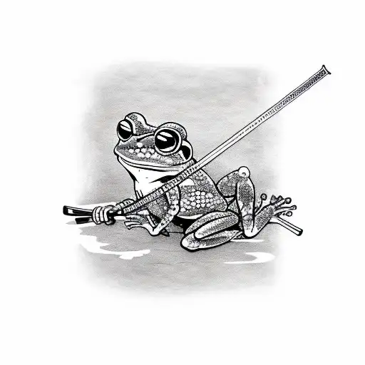 Frog Holding A Samurai Sword
