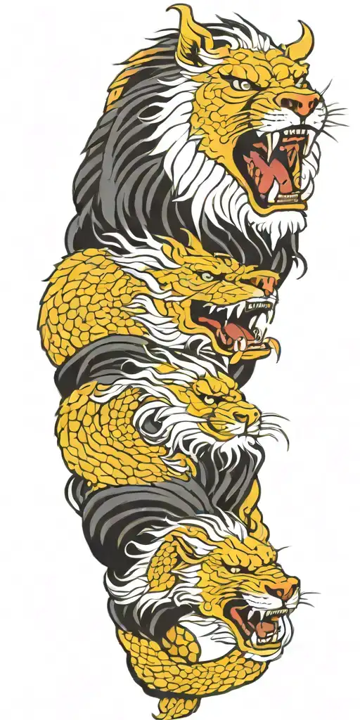 Lion And Dragon Wrapped