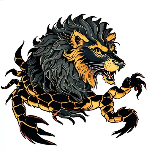 Lion And Scorpion Emerging