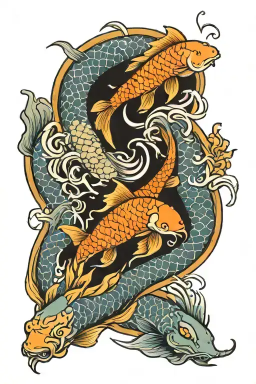 Koi And Dragon Carp