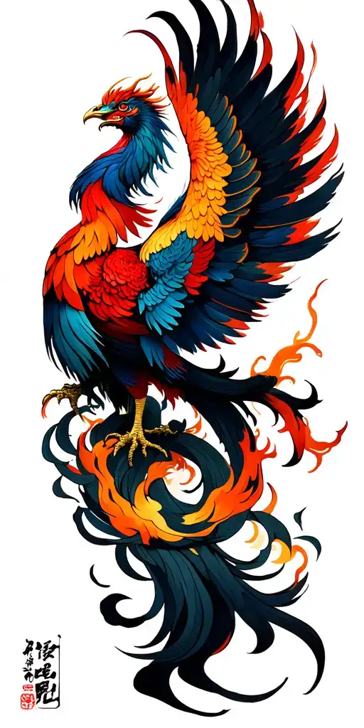 Japanese Phoenix Rising From Ashes