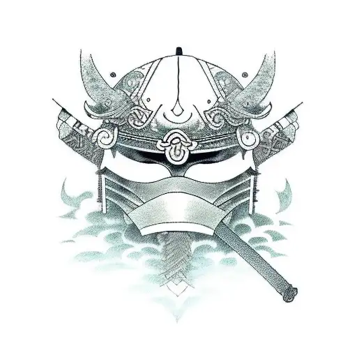 Samurai With Mask And Sword