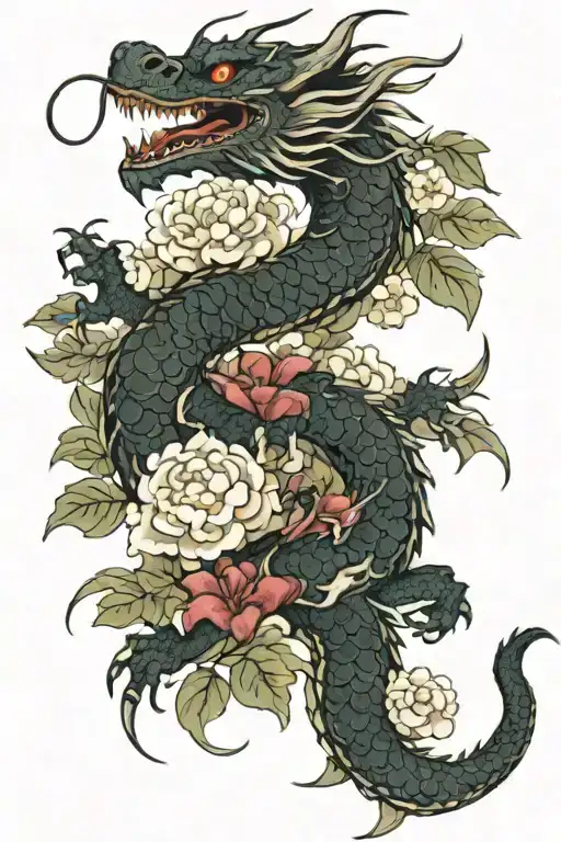 Dragon And Flowers