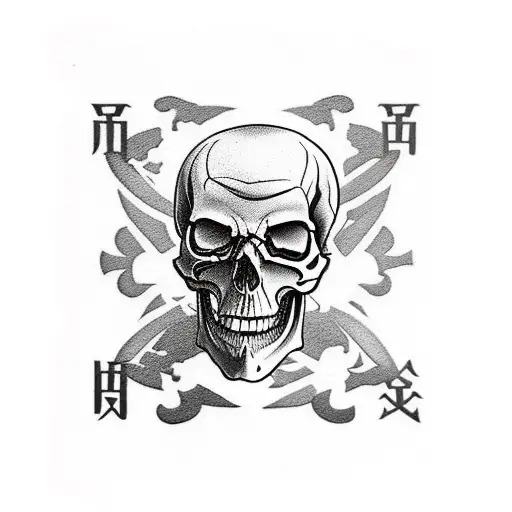 Half Skull Half Man With Playing Cards