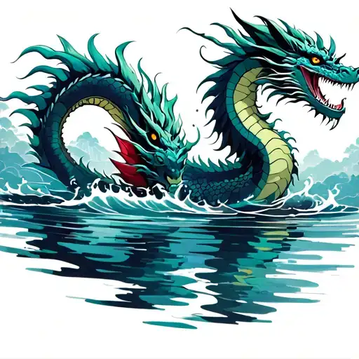 Ajade Dragon Going Through Water