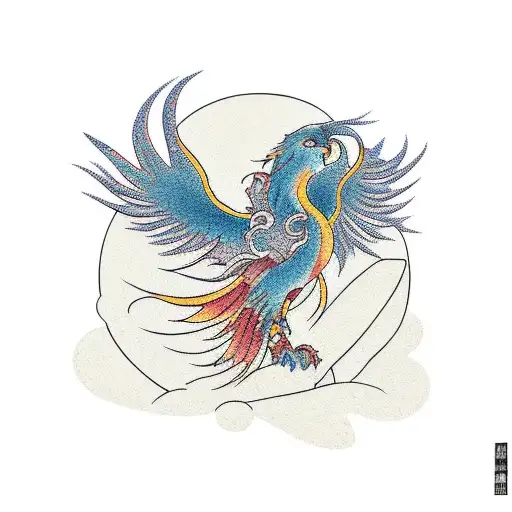 Phoenix In The Beach With Waves