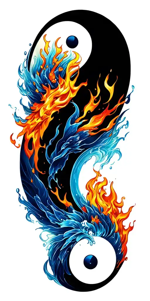 Fire And Ice Yin Yang Symbol