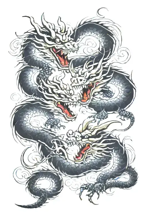 Demon And Dragon Fighting Each Other