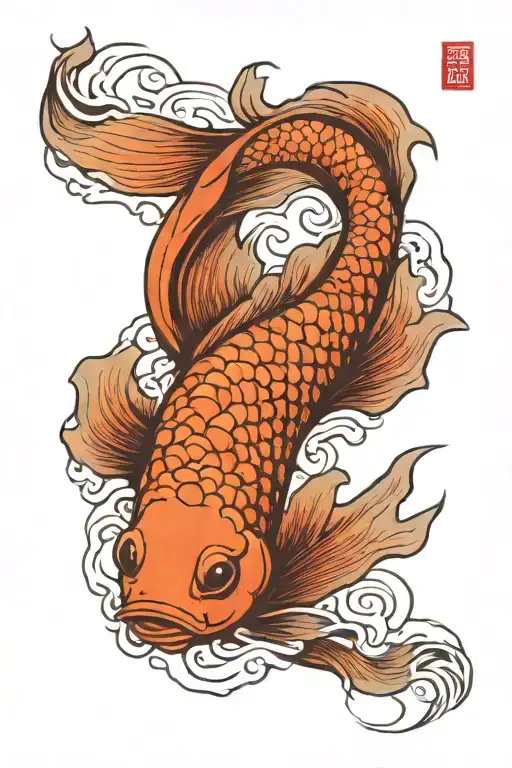 Asian Fish Swimming Upstream