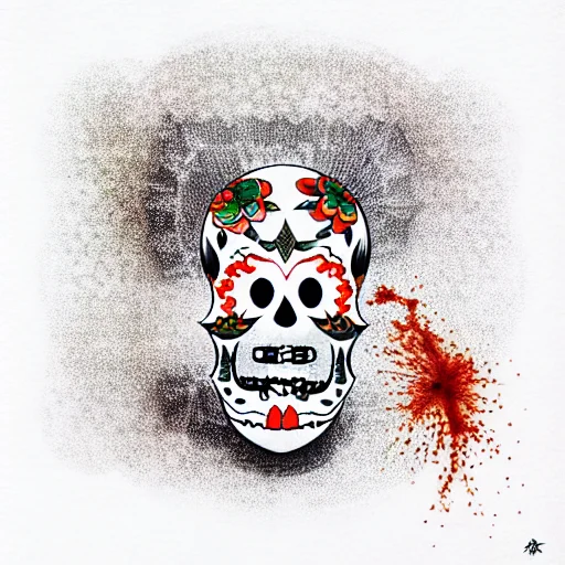 Hot Pepper And Sugar Skull Cross Using A Trinidad Scorpion Pepper